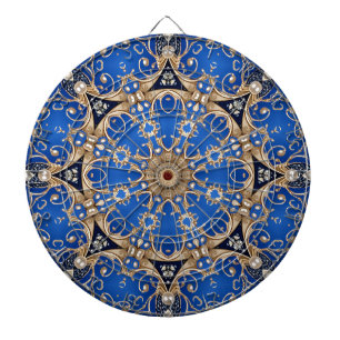 Blue Gold Decorative Dartboard