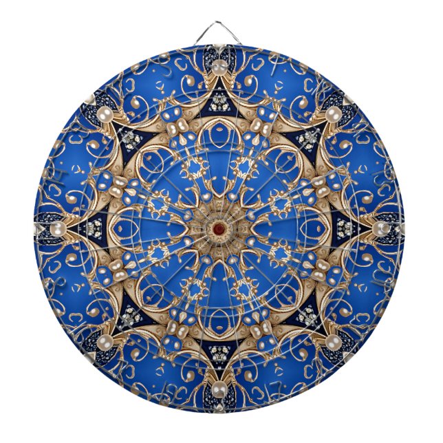Blue Gold Decorative Dartboard (Front)