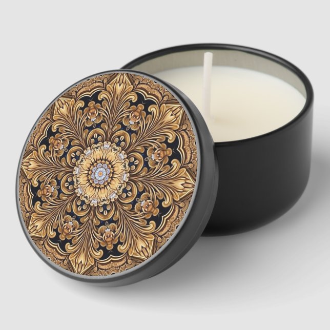 Blue Gold Decorative Mini Candle Favors (Corner)