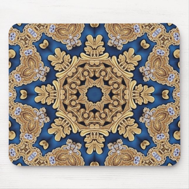 Blue Gold Decorative Mousepad (Front)