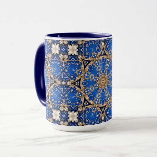 Blue Gold Decorative Mug