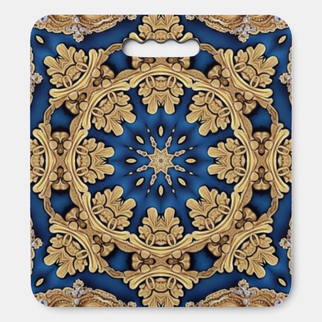 Blue Gold Decorative Stadium Seat Cushion (Front Vertical)