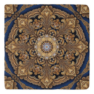 Blue Gold Decorative Trivet