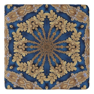 Blue Gold Decorative Trivet