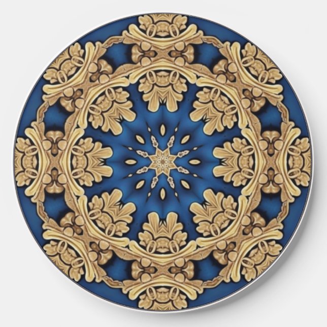 Blue Gold Decorative Wireless Charger (Front)