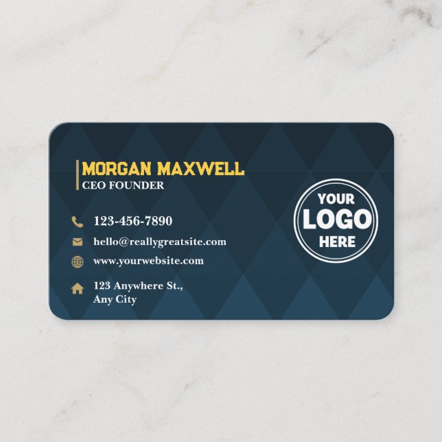 Blue Gold Diamonds Luxury CEO & Founder  Business Card (Front)