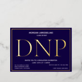 Blue Gold DNP Graduation Foil Invitation (Standing Front)