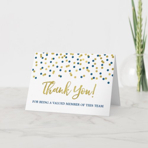 Blue Gold Dots Employee Appreciation Card
