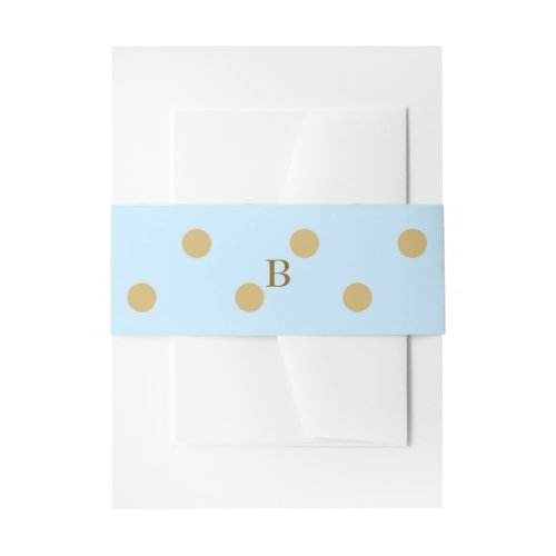 Blue  Gold Dots Prince Birthday Party Invitation Belly Band