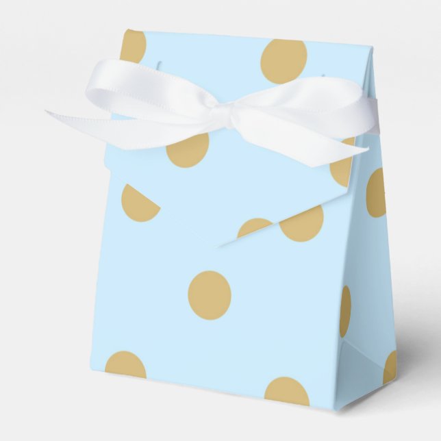 Blue & Gold Dots Royal Crown Party Favor Boxes (Front Side)