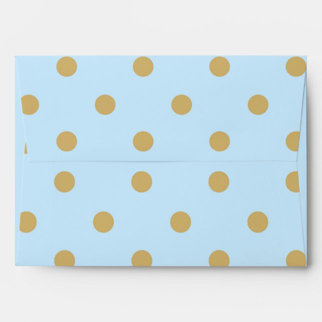 Blue & Gold Dots Royal Crown Prince Envelopes (Back (Top Flap))