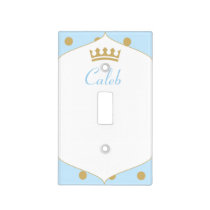 Blue & Gold Dots Royal Crown Prince Light Switch