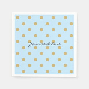 Blue & Gold Dots Royal Crown Prince Party Napkins