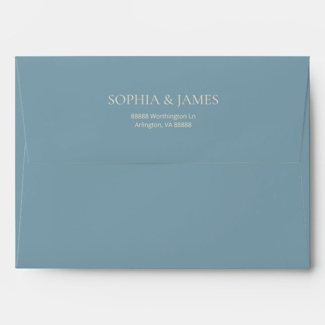 Blue Gold Elegant Celestial Starry Sky Wedding Envelope (Back (Top Flap))