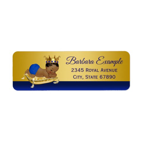 Blue Gold Ethnic Prince Address Labels