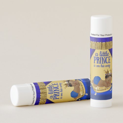 Blue Gold Ethnic Prince Baby Shower Lip Balm