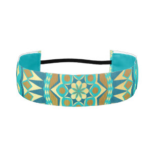 Blue Gold Fantasy Mandala Athletic Headband