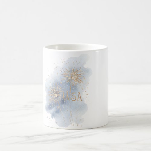 Blue Gold Fireworks USA Coffee Mug
