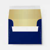Blue, Gold Floral A2 Envelope for RSVP Card (Back (Bottom))