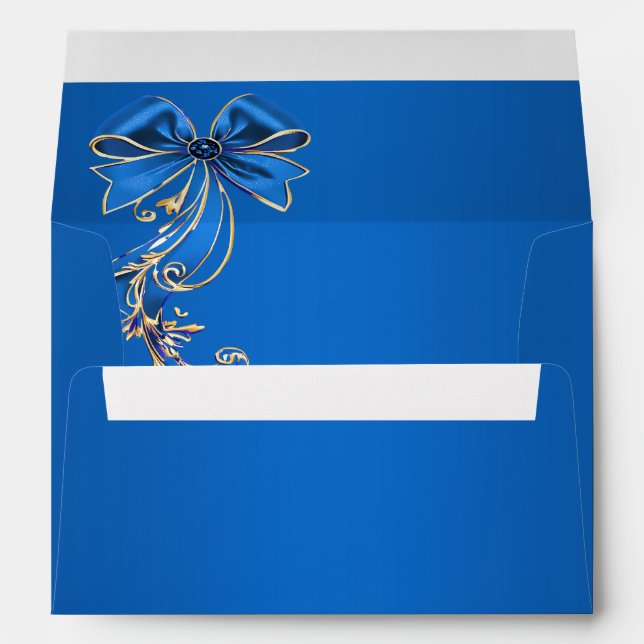 Blue Gold Flower Envelope (Back (Bottom))