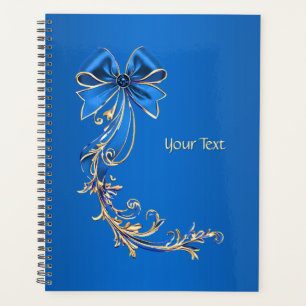 Blue Gold Flower Holiday Planner