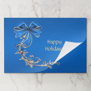 Blue Gold Flower Holiday Tearaway Placemat
