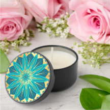 Blue Gold Flower Mandala