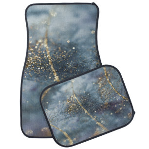 Blue Gold Glitter Glam 1 Car Floor Mat
