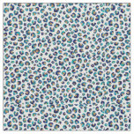 Blue Gold Glitter Leopard Pattern Fabric