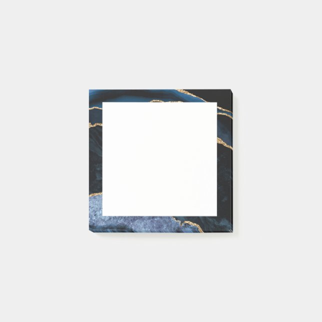 Blue Gold Glitter Post-it® Notes (Front)