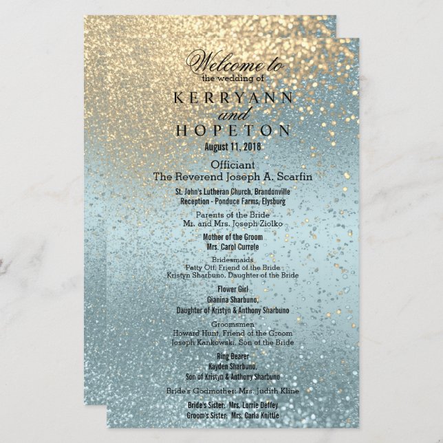 Blue & Gold Glitter - Program (Front/Back)