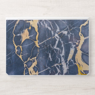 Blue gold glitter Sparkles agate marble HP Laptop Skin