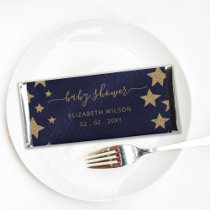 Blue Gold Glitter Stars Gender Neutral Baby Shower Hershey Bar Favors