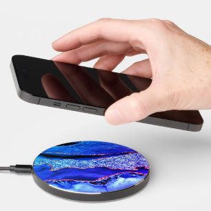Blue Gold Glitter Wireless Charger