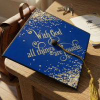 Blue Gold Glitter With God All Things Are Possible