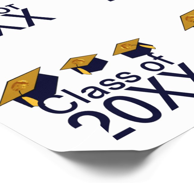 Blue Gold Grad Hats Temporary Tattoos (Angled)