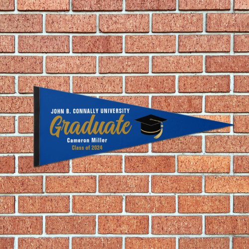 Blue Gold Graduate Custom Graduation Keepsake