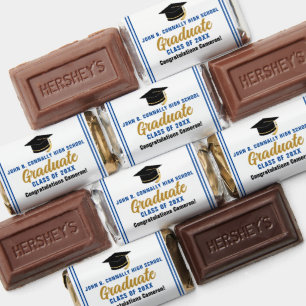 Blue Gold Graduate Custom Graduation Party Hershey's Miniatures