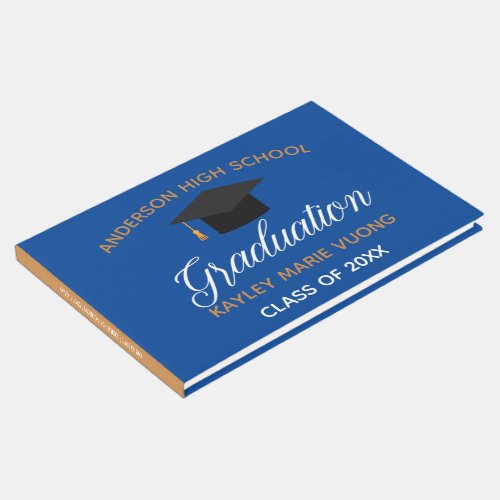 Blue Gold Graduation Autograph Keepsake 2024 Guest Book