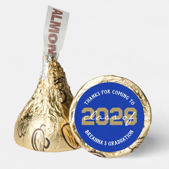 Blue & Gold Graduation Class of ANY YEAR Hershey®'s Kisses® (Front)