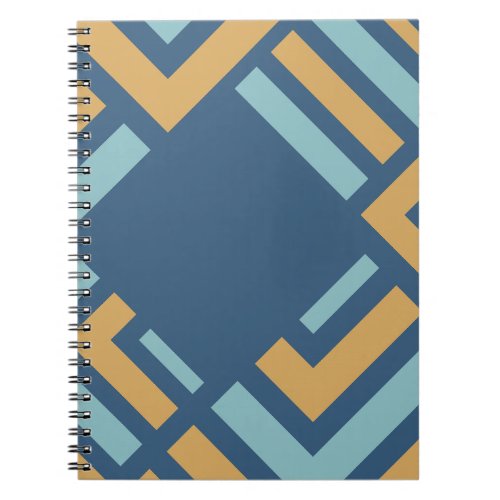 blue gold graphic notebook