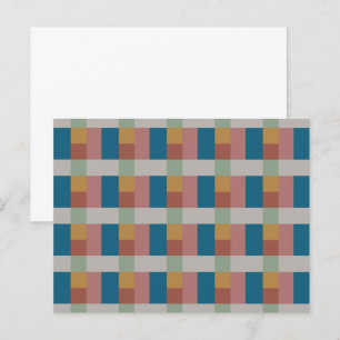Blue Gold Gray Green Terracotta Color Block Postcard
