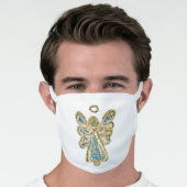 Blue Gold Guardian Angel Art Custom Face Mask (Worn Him)