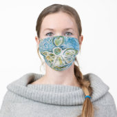 Blue Gold Guardian Angel Art Custom Face Masks (Worn)