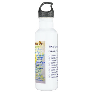 Blue Gold Heart What Cancer Cannot Do Stainless Steel Water Bottle