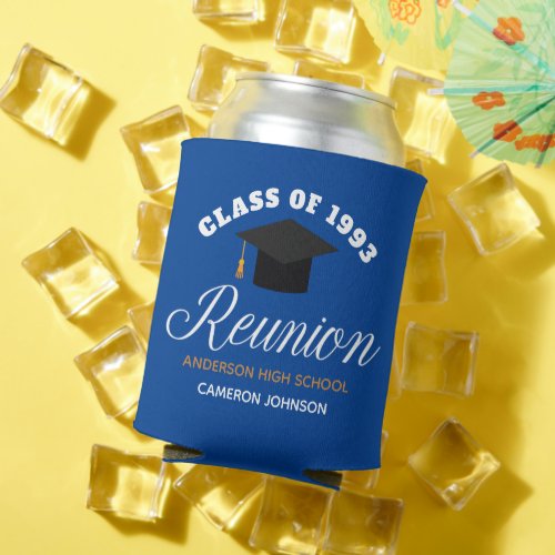 Blue Gold High School Reunion Personalized Party Can Cooler