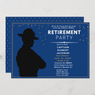 Blue Gold Highway Patrol Retirement Party Invita Invitation