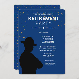 Blue Gold Highway Patrol Retirement Party Invita Invitation