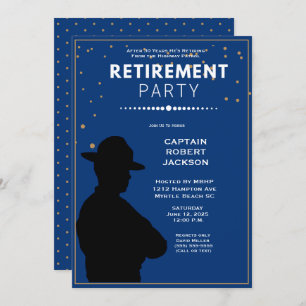 Blue Gold Highway Patrol Retirement Party Invitation