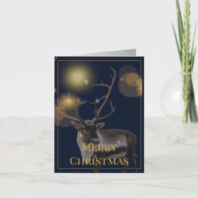 Blue & Gold Holiday Greeting Card (4 Pages) (Front)
